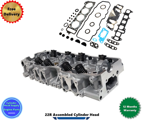 22R assembled cylinder head with gasket set and 'Cylinder Head Supply' logo. On a white background.