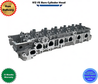 1FZ-FE Bare Cylinder Head with warranty details, Cylinder Head Supply branding on a white background.