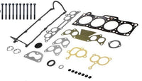 Engine gasket set and related parts on a white background