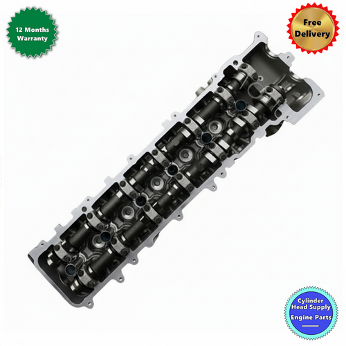 Toyota 1FZ-FE complete cylinder head on a white background Top View