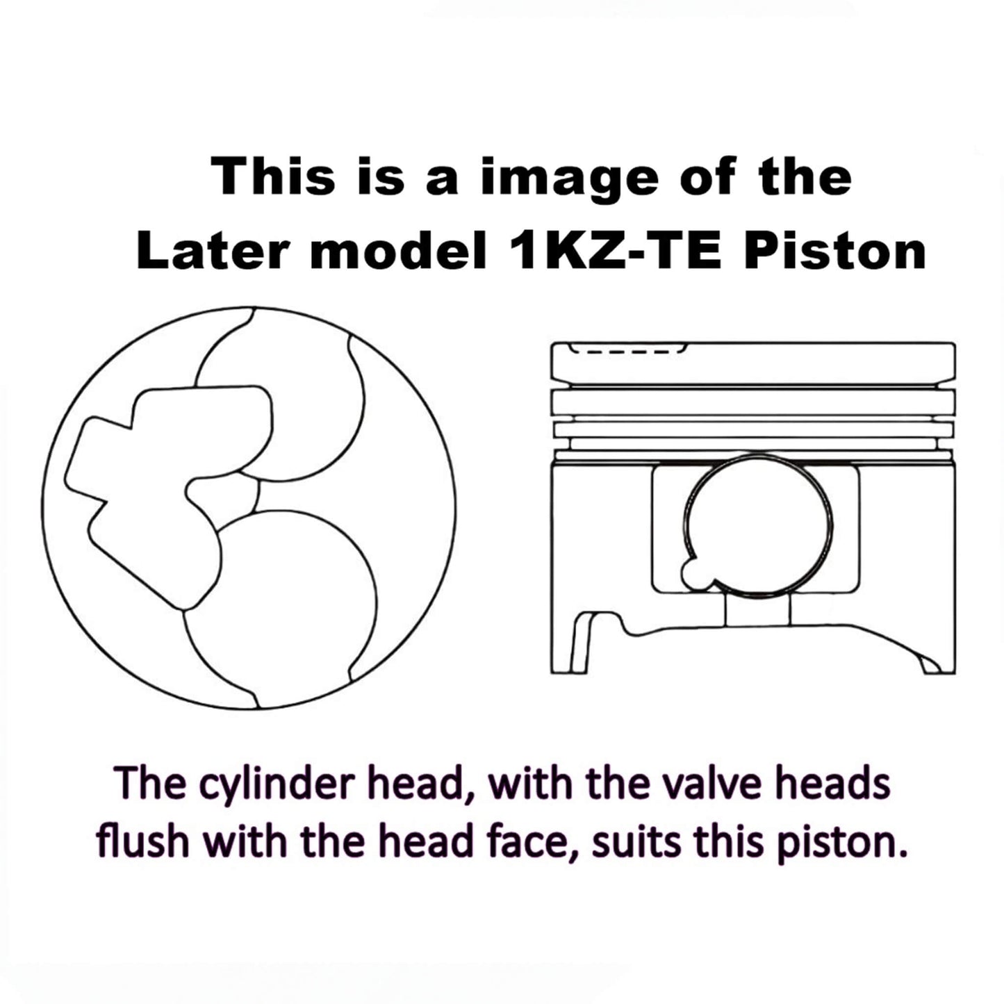 Toyota KZ-TE Long Valve Model Piston