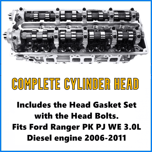  Ford Ranger WEAT 3.0L cylinder head assembly front angle view