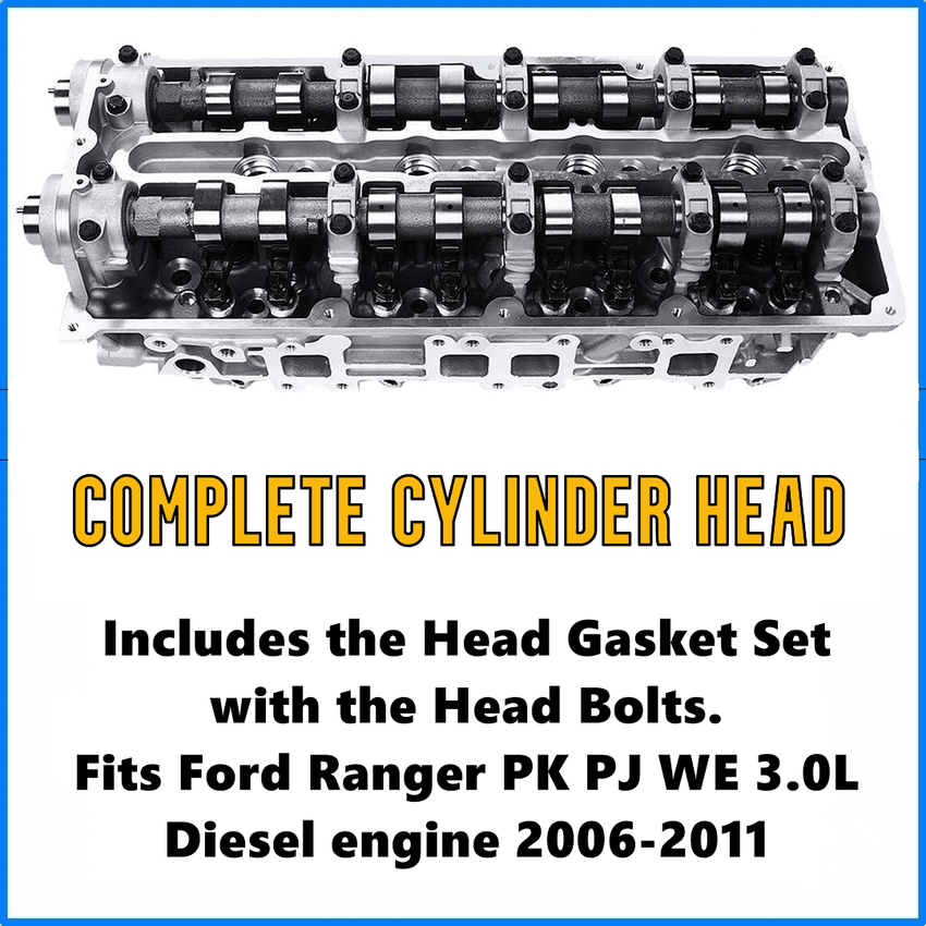 Assembled Cylinder Head Ford Ranger Mazda BT50 WEAT 3.0L with Camshafts - Cylinder Head Supply Midland