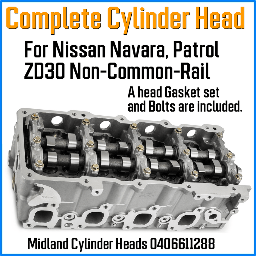 Assembled Cylinder Head Navara Patrol ZD30 Non Common Rail - Cylinder Head Supply Midland