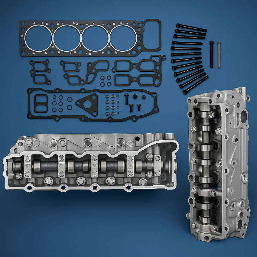 Mitsubishi Pajero Triton 4M40 4M40T assembled cylinder head - front view
