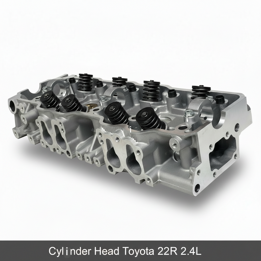 Cylinder head with Toyota 22R 2.4L text on a white background
