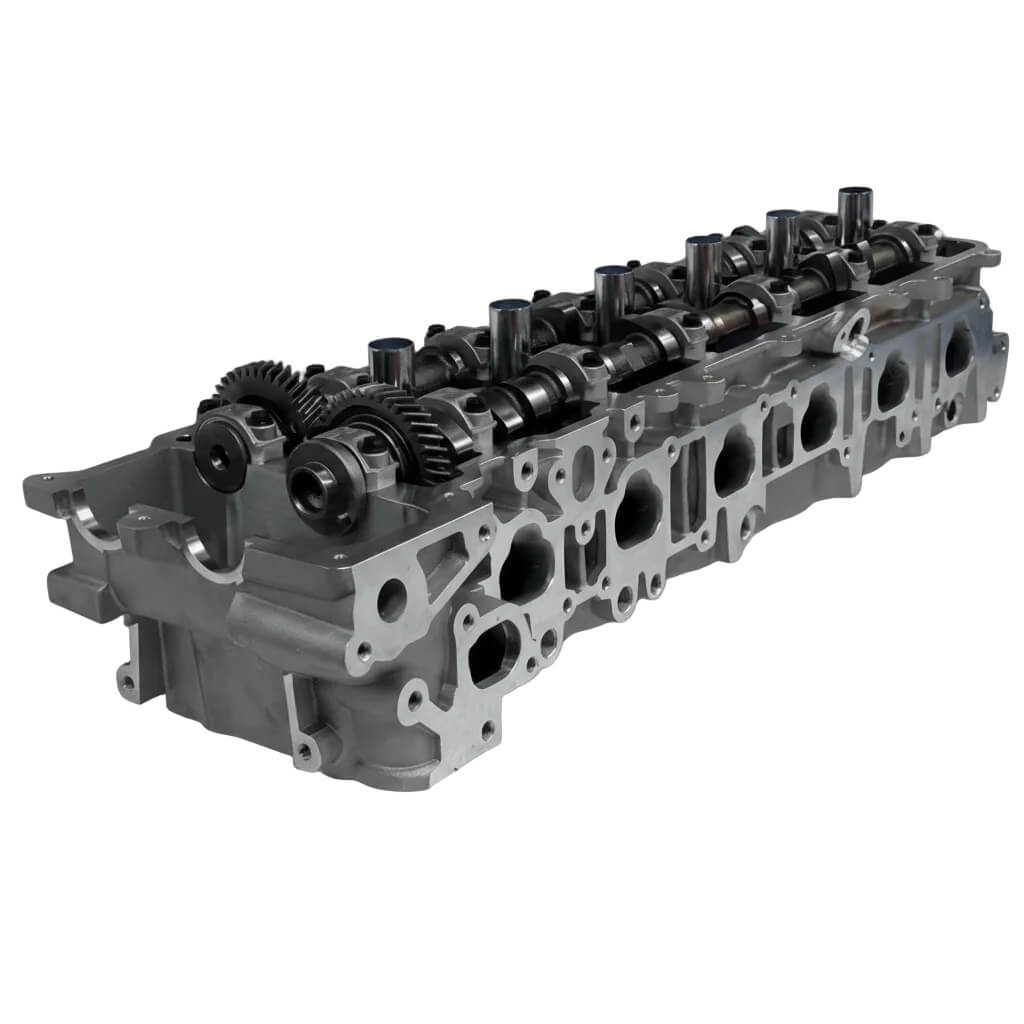Cylinder head for Landcruiser 1FZ-FE 100 Series on a white background
