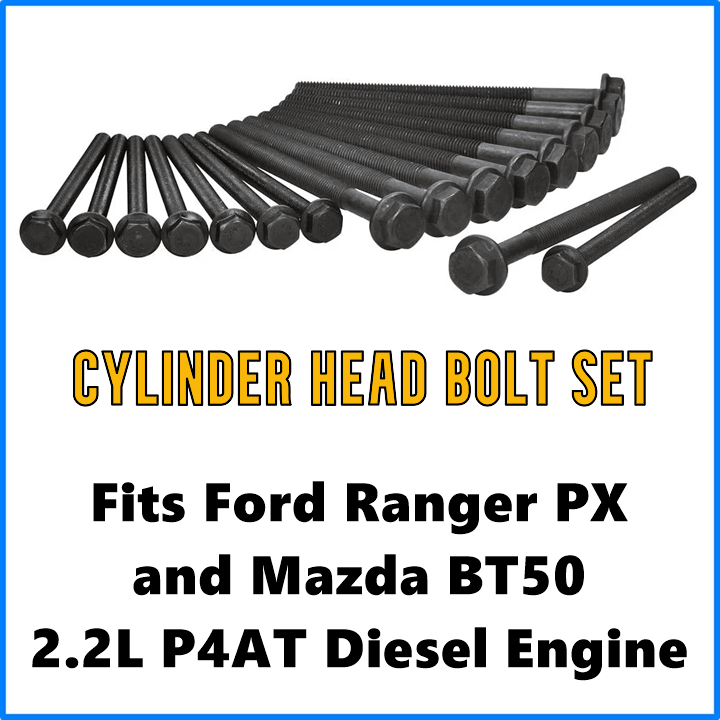 P4AT 2.2L Cylinder Head Bolts 18 Piece Set Ford Ranger Mazda BT50