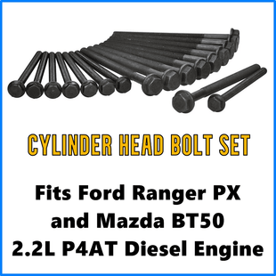 P4AT 2.2L Cylinder Head Bolts 18 Piece Set Ford Ranger Mazda BT50