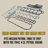 Head Gasket Set Nissan Patrol TB42 with Head Bolts - Cylinder Head Supply Midland