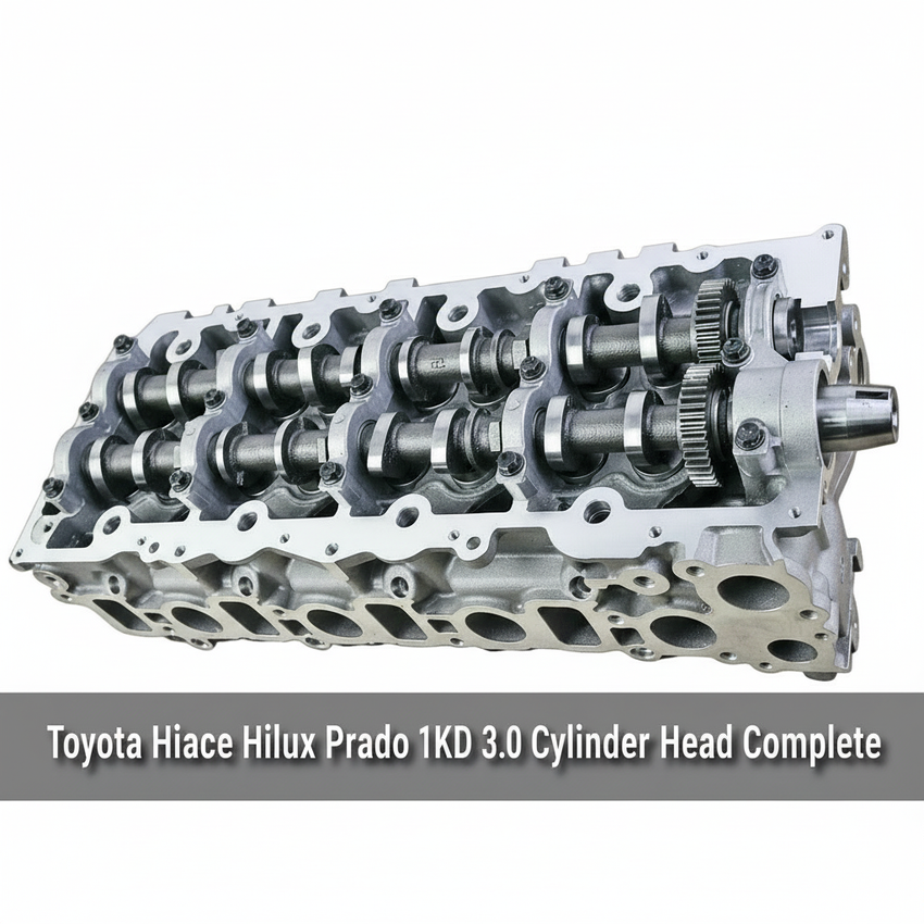 Toyota Hiace Hilux Prado 1KD Cylinder Head with text overlay