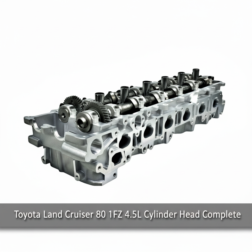 Toyota Land Cruiser 1FZ Cylinder Head with text overlay