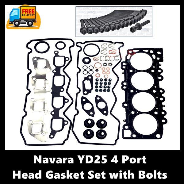 Navara YD25 Cylinder Head Gasket Set Four Port with Head Bolts Motor Vehicle Engine Parts Cylinder Head Supply 